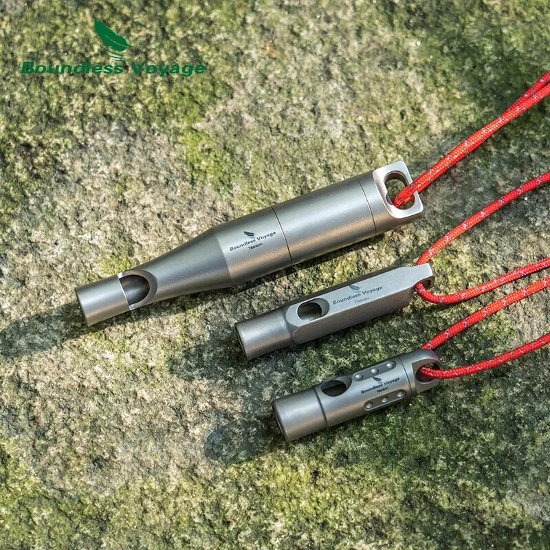 Beribės kelionės titano švilpukas avarinio išgyvenimo saugos švilpukai su virvele, skirta lauko stovyklavimo trenerių mokymui
