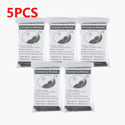 130x210 cm-es Mylar fólia hőszigetelő takaró melegen tart sürgősségi hővédő takaró testmeleget tartó ezüst fóliatakaró elsősegélynyújtáshoz