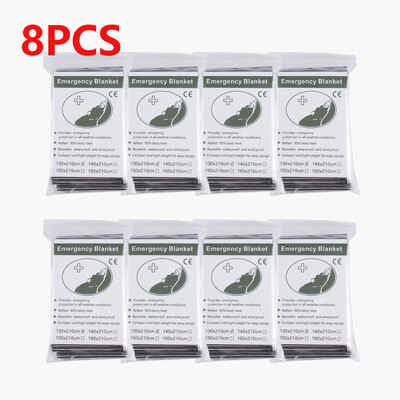 130x210 cm-es Mylar fólia hőszigetelő takaró melegen tart sürgősségi hővédő takaró testmeleget tartó ezüst fóliatakaró elsősegélynyújtáshoz