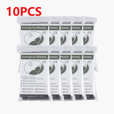 130x210 cm-es Mylar fólia hőszigetelő takaró melegen tart sürgősségi hővédő takaró testmeleget tartó ezüst fóliatakaró elsősegélynyújtáshoz