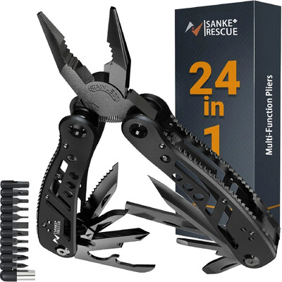 Multitool 24-u-1 Multitools Kliješta s profesionalnim višenamjenskim alatom za preživljavanje Kampiranje i lov Pokloni za muškarce Dad Hus band