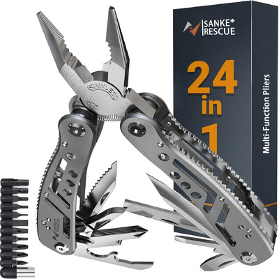 Multitool 24-u-1 Multitools Kliješta s profesionalnim višenamjenskim alatom za preživljavanje Kampiranje i lov Pokloni za muškarce Dad Hus band