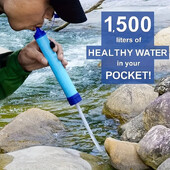 10000 galonų lauko asmeninis vandens filtras, itin lengvas 0,01 mikrono 4 pakopų filtrų sistema nešiojamasis vandens valytuvas išgyvenimo šiaudelis