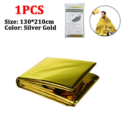 1-3 ks vonkajšia núdzová deka na prežitie, nepremokavá prvá pomoc, strieborná záchranná závesná fólia, termálna vojenská deka 130/140x210CM
