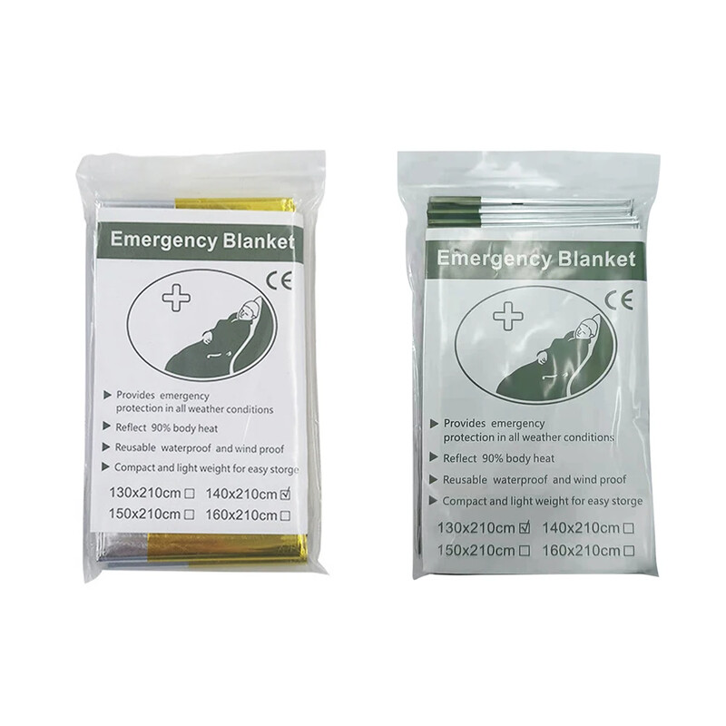 1-3 ks vonkajšia núdzová deka na prežitie, nepremokavá prvá pomoc, strieborná záchranná závesná fólia, termálna vojenská deka 130/140x210CM