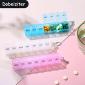 Organizator portabil pentru cutie de zi Compartiment de depozitare pentru călătorie Suport pentru tabletă pentru medicamente Despărțitor de pastile Container săptămânal rafinat din plastic