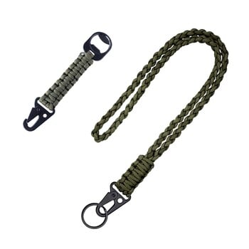 2 бр. Tactically Paracord Keychain Clip Heavy Duty Rope Long Wrist Braided Paracord Lanyard Keychain Инструмент за къмпинг F2TC