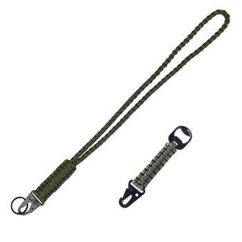 2 бр. Tactically Paracord Keychain Clip Heavy Duty Rope Long Wrist Braided Paracord Lanyard Keychain Инструмент за къмпинг F2TC