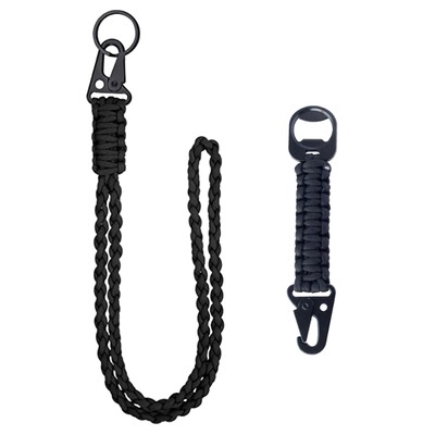 2 buc. Clip pentru breloc cu paracord tactic, frânghie rezistentă, încheietura mâinii lungi, breloc paracord împletit, instrument de camping F2TC