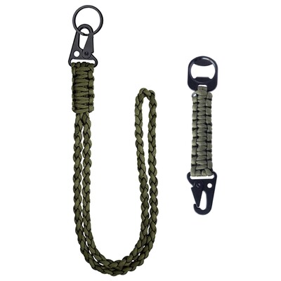 2 buc. Clip pentru breloc cu paracord tactic, frânghie rezistentă, încheietura mâinii lungi, breloc paracord împletit, instrument de camping F2TC