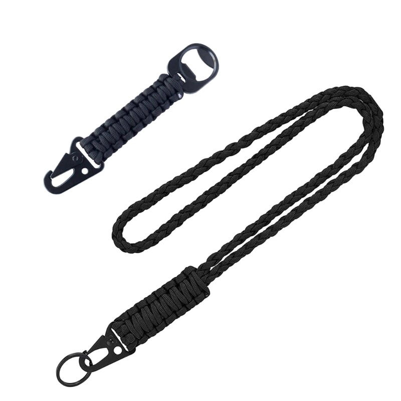 2 buc. Clip pentru breloc cu paracord tactic, frânghie rezistentă, încheietura mâinii lungi, breloc paracord împletit, instrument de camping F2TC