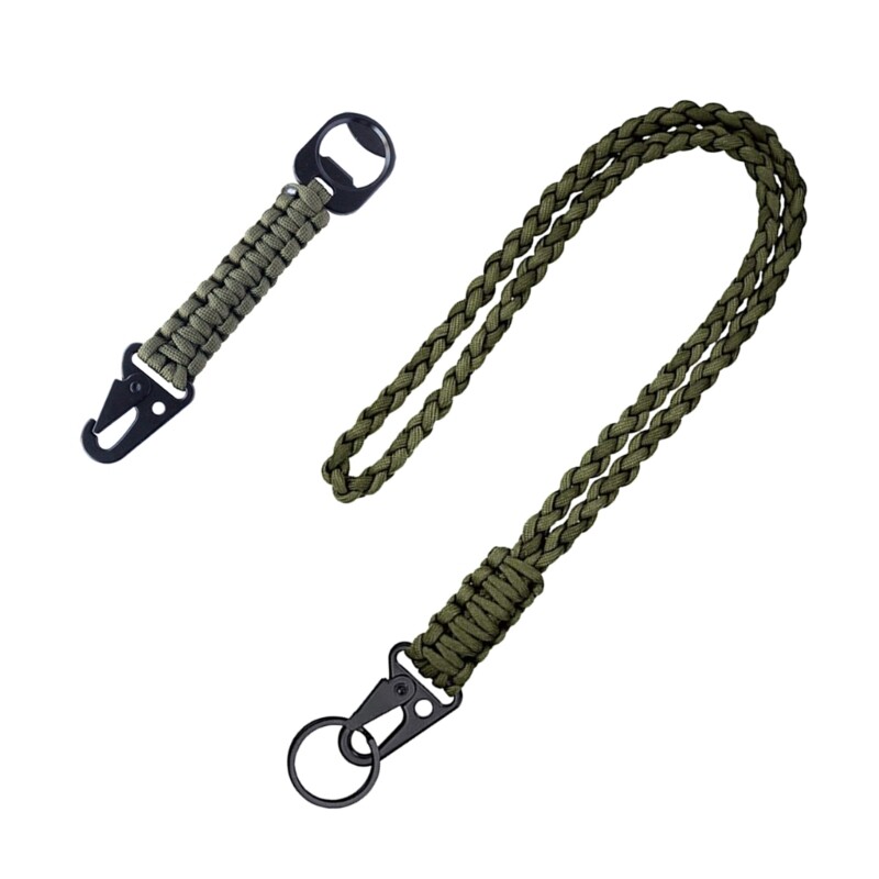 2 buc. Clip pentru breloc cu paracord tactic, frânghie rezistentă, încheietura mâinii lungi, breloc paracord împletit, instrument de camping F2TC