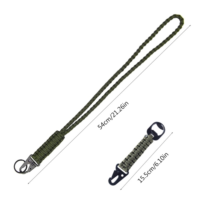 2 buc. Clip pentru breloc cu paracord tactic, frânghie rezistentă, încheietura mâinii lungi, breloc paracord împletit, instrument de camping F2TC