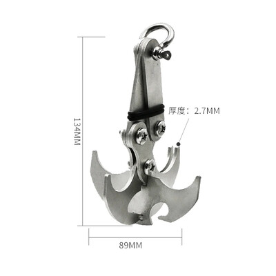 1 ks Vonkajší lezecký gravitačný hák z nehrdzavejúcej ocele, skladací únikový hák, lezenie s ťažkým pazúrom, lietajúci tigrí hák