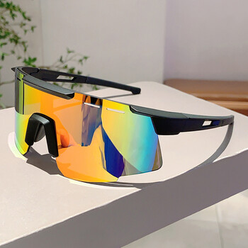 KAMMPT Fashion Monoblock Anti UV мъжки очила Outdoor Brand Mirror Sports Sunglasses Women Oversize Decor Shades for Cycling