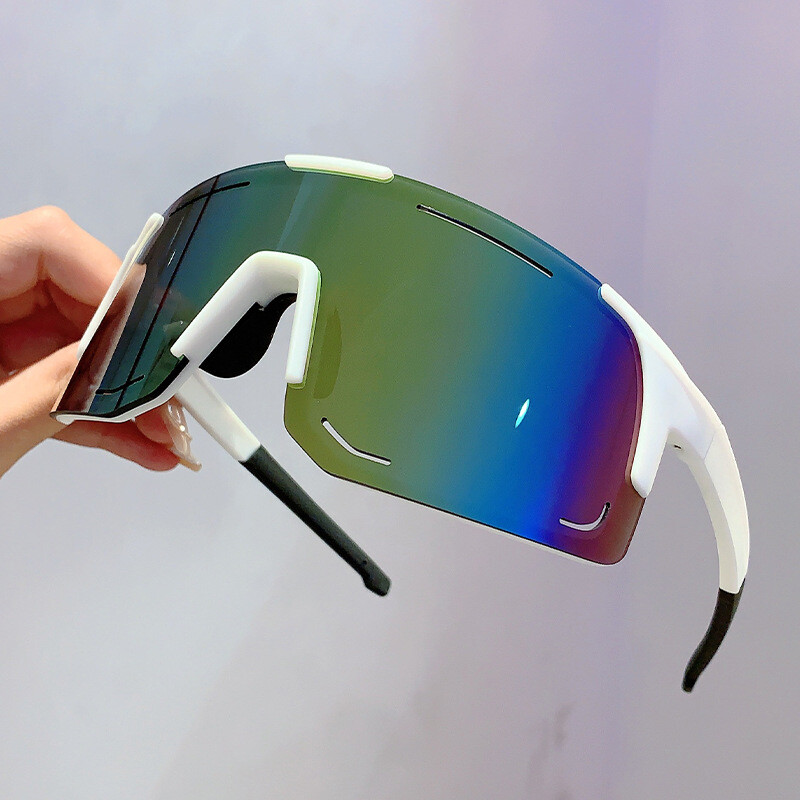 Dideli sportiniai akiniai nuo saulės, moteriški, vyriški, prabangūs prekės ženklo dizainerio akiniai nuo saulės Vintage punk slidinėjimo dviračių akiniai, atsparūs vėjui