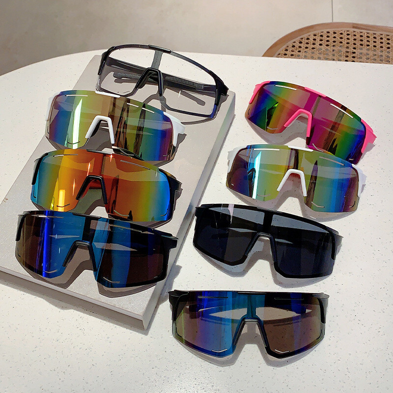 Dideli sportiniai akiniai nuo saulės, moteriški, vyriški, prabangūs prekės ženklo dizainerio akiniai nuo saulės Vintage punk slidinėjimo dviračių akiniai, atsparūs vėjui