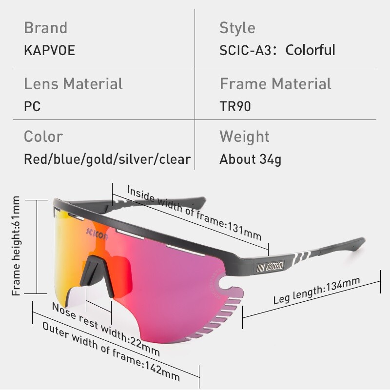 Cyklistické okuliare SCICON Cyklistické slnečné okuliare Pánske MTB cyklistické okuliare Vonkajšie športy Bežecké slnečné okuliare Dámske cestné cyklistické okuliare