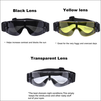 Airsoft Tactical Goggles Γυαλιά ηλίου Tactical Γυαλιά πεζοπορίας Γυαλιά Paintball εξωτερικού χώρου