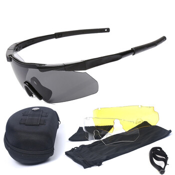 Military Tactical Goggles CS Airsoft αντιανεμικά γυαλιά σκοποβολής HD 3 Lens Motocross Μοτοσικλέτα ορειβασίας ασφαλή γυαλιά