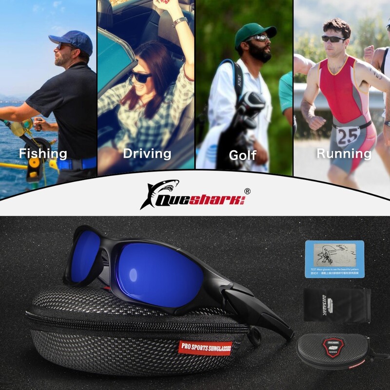 Queshark UV400 pret atspīdumu polarizēta kempinga pārgājienu brilles vīriešiem sievietēm sporta saulesbrilles golfa skriešanai makšķerēšanai sporta brilles