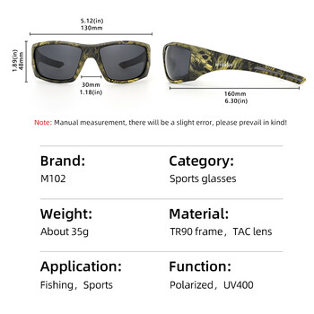 Mygaga Fishing Glasses Cycling UV400 MYGAGA Fashion Αθλητικά γυαλιά ηλίου Υψηλής ποιότητας Προστασία ματιών Polarized Man γυαλιά ηλίου M102