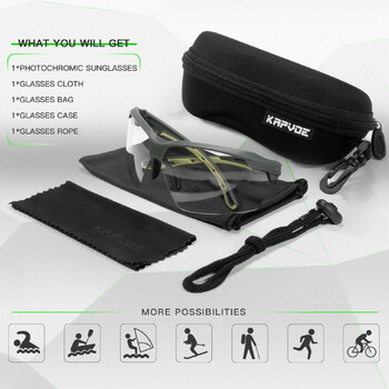 Kapvoe Outdoor Photochromic Polarized Explosion Proof Hunting CS War Game Γυαλιά σκοποβολής Airsoft Ανδρικά γυαλιά τακτικής