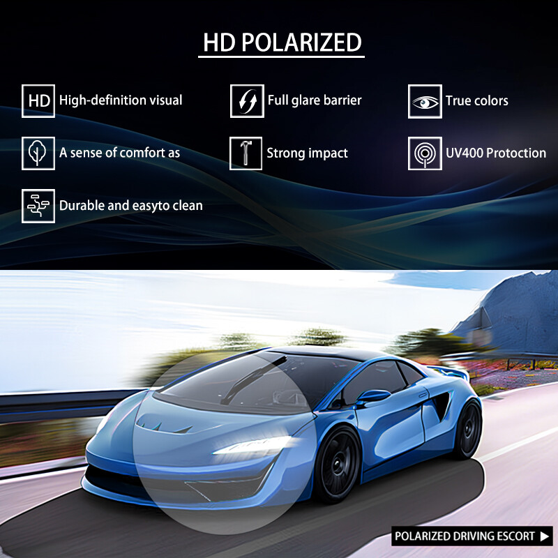 Módne štvorcové vintage polarizované slnečné okuliare pre mužov a ženy, retro šoférovanie, rybárske slnečné okuliare, UV400 okuliare