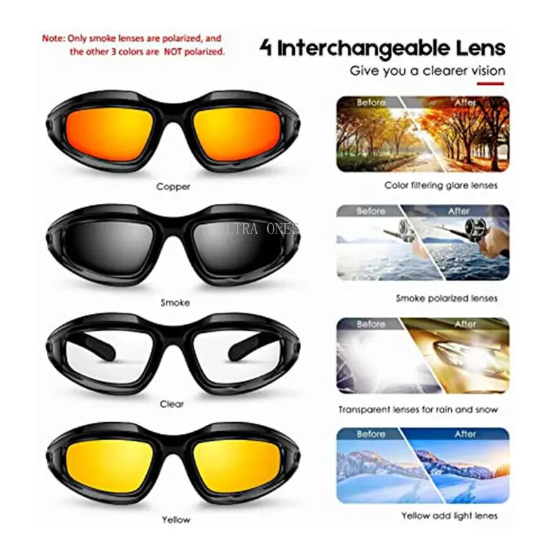 Ochelari polarizați tactici Airsoft Paintball Ochelari de vânătoare pentru luptă Rezidenți la vânt Drumeții în aer liber Ciclism Sport Ochelari de soare 4 lentile