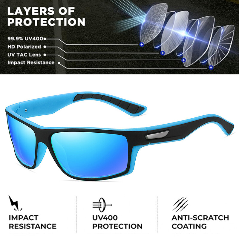 Sportiniai poliarizuoti akiniai nuo saulės.