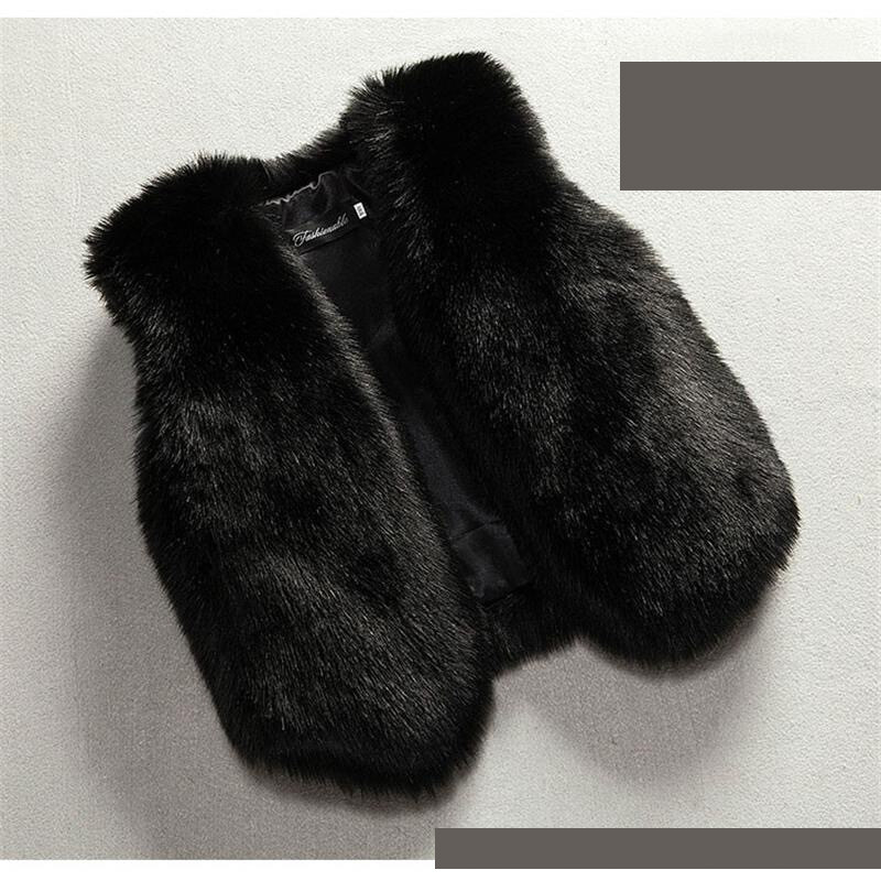 Új téli mellény, univerzális plüss mellény, divatos rövid mellény róka utánzattal, gyerekdivat és egyszerűség