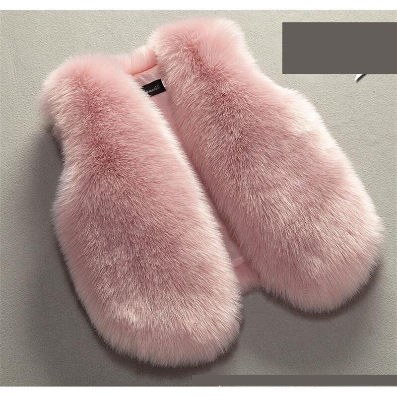 Új téli mellény, univerzális plüss mellény, divatos rövid mellény róka utánzattal, gyerekdivat és egyszerűség