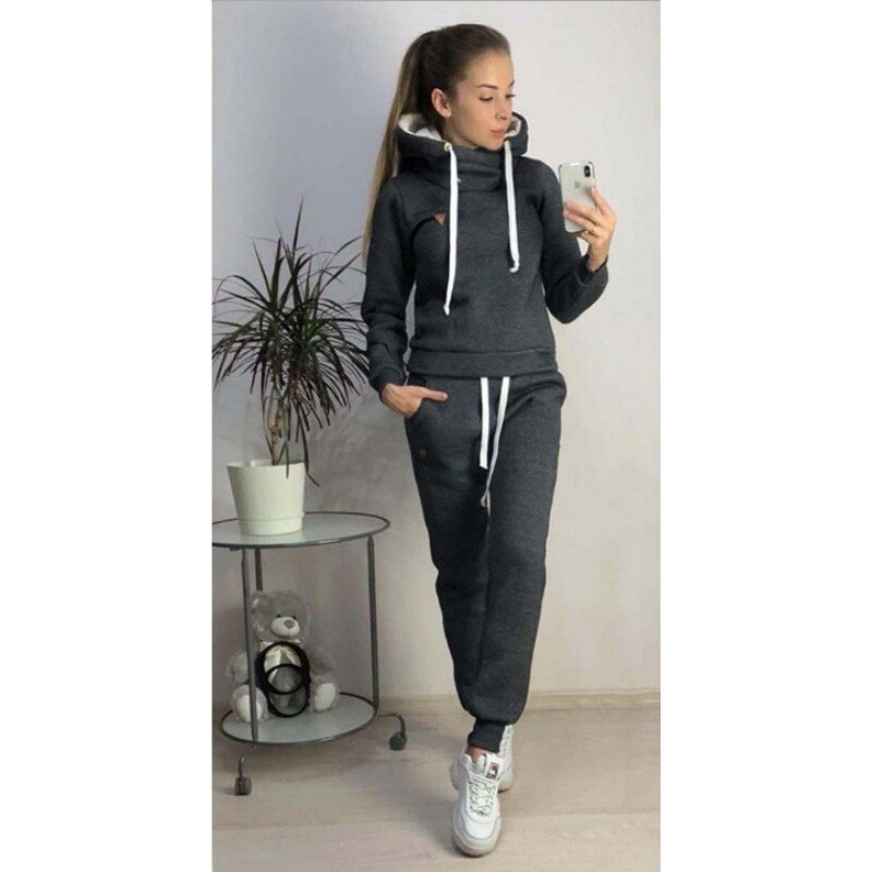 Europietiški ir amerikietiški drabužiai rudens ir žiemos naujo stiliaus vilnos mados laisvalaikio sportinio kostiumo megztinis sijonas