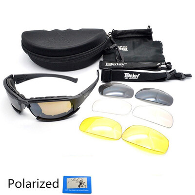 Daisy C5/X7 poliarizuoti taktiniai akiniai Airsoft sportiniai akiniai 4 lęšiai vyriški akiniai nuo saulės Armijos kariškiai, apsaugantys nuo šaudymo akiniai