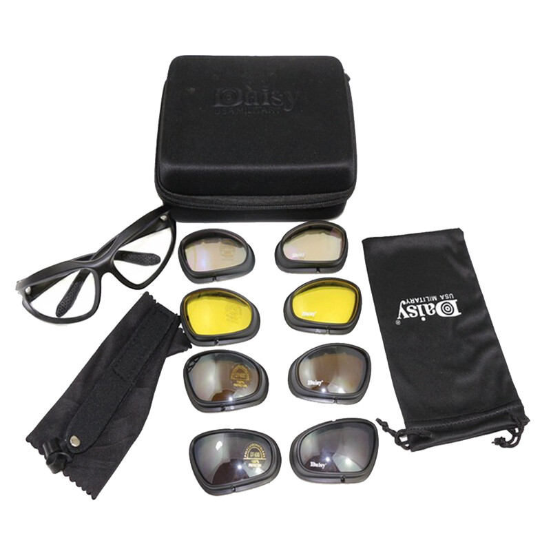 Daisy C5/X7 poliarizuoti taktiniai akiniai Airsoft sportiniai akiniai 4 lęšiai vyriški akiniai nuo saulės Armijos kariškiai, apsaugantys nuo šaudymo akiniai