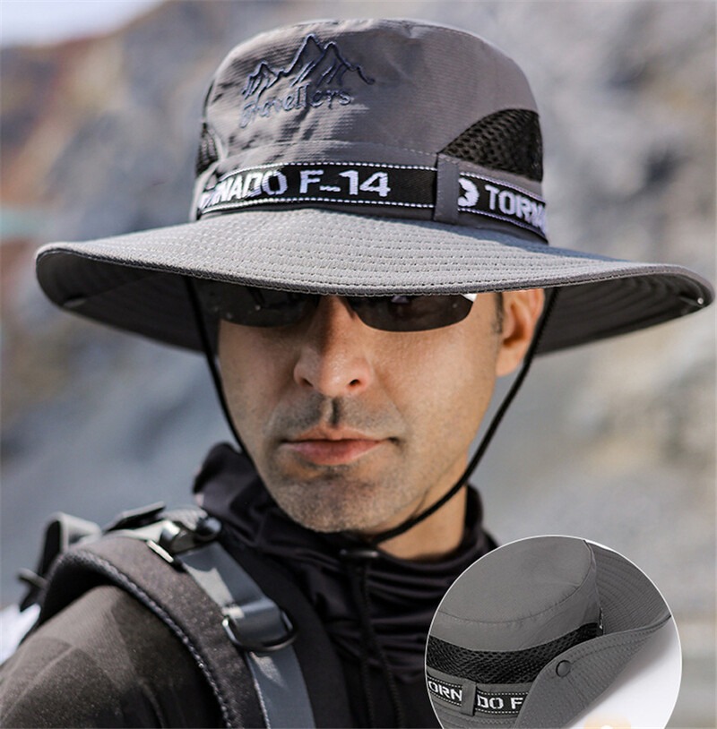 Pălării de vară UPF 50+ Pălării de protecție solară pentru bărbați Pălărie de găleată rezistentă la UV, respirabilă, cu boruri largi, Drumeții, Pescuit în aer liber, șapcă de plajă Cowboy Nou