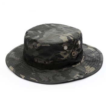 2024 Нова камуфлажна шапка Boonie Tactical Casual Bucket Hats Летен лов на открито Туристически спортове Camo Sun Cap за мъже, жени