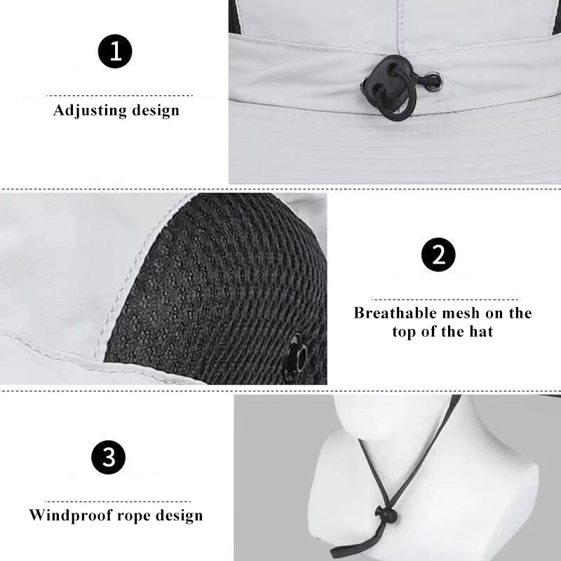 Căciulă de alpinism pentru bărbați, de vară, detașabilă, șapcă de protecție pentru față, mască pentru gât, pălărie cu clapetă, drumeții în aer liber, pescuit, pălării cu boruri late, șapci sport.