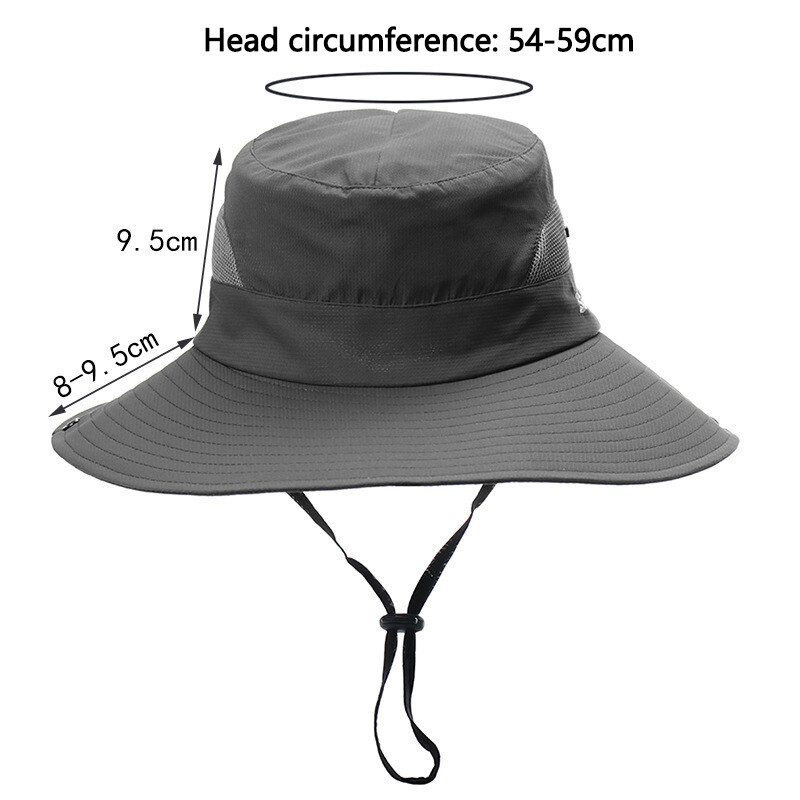 Pălărie de pescar cu coadă de cal cu boruri largi, șapcă de soare reglabilă, rezistentă la apă, protecție UV în aer liber, pescuit, alpinism, drumeții, pălării cu găleată