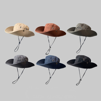 Дамска външна шапка за слънце Лятна UV защита Bucket Safari Wide Brim Рибарска шапка Каубойски мъжки риболов Туристически плажни шапки 2024 