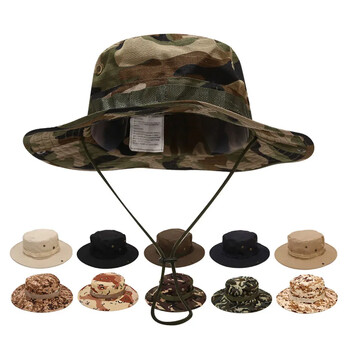 Нова тактическа камуфлажна шапка Boonie Мъжки US Bucket Hats Лов Туризъм На открито Camo Sun Caps Панама Лятна шапка