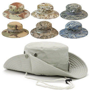 Нова тактическа камуфлажна шапка Boonie Мъжки US Bucket Hats Лов Туризъм На открито Camo Sun Caps Панама Лятна шапка