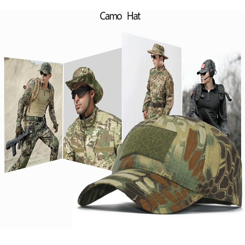 Taktinės armijos skrybėlės Reguliuojama operatoriaus kepurė Karinė Patch Orui pralaidi beisbolo kepurė Camo Snapback Kepurė vyrams, moterims, lauke