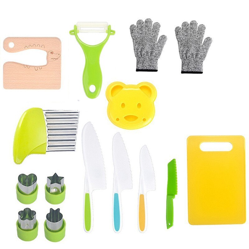 Vaikiški plastikiniai peiliai Vaisių peilių rinkinys Darželis Ankstyvasis ugdymas neskauda rankų Daržovių ir pyragų pjaustymas Žaislinių peilių rinkinys