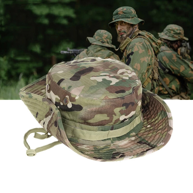 Hotsale kamufliažinė kepurė Panama Boonie Kepurės Multicam Vasarinė kepuraitė Medžioklė Žygiai Lauke Camo Kepurės Vyrai