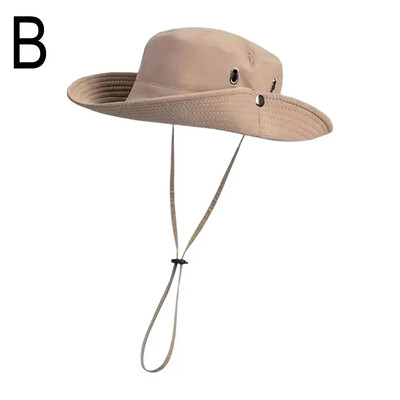 Nauja apsauga nuo saulės Žvejybos kepurė Vasarinė kvėpuojanti tinklinė kepurė Kepurės nuo saulės Panama alpinizmo vyrų žygio kepurės Anti Q5B6