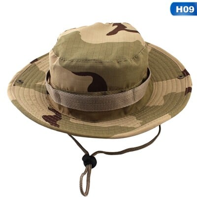 Maskovacie letné Panama Jungle Lovecké čiapky Muži Ženy Vonkajšie púštne čiapky UV ochrana Veľká plážová čiapka Horolezecké rybárske čiapky