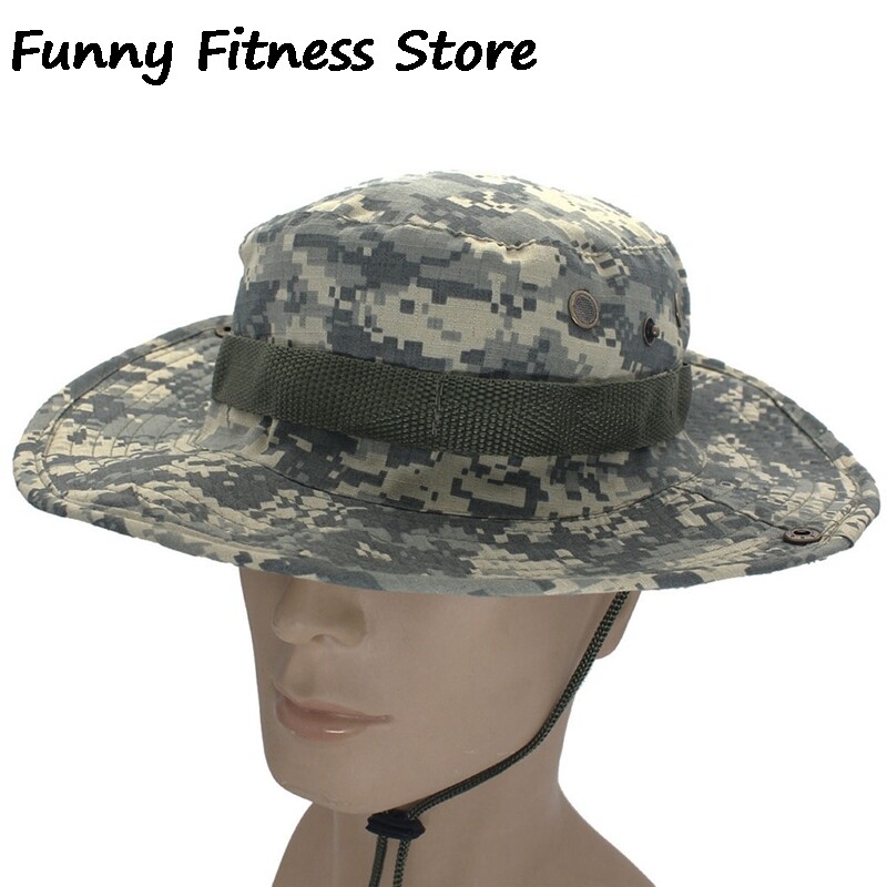 Maskovacie letné Panama Jungle Lovecké čiapky Muži Ženy Vonkajšie púštne čiapky UV ochrana Veľká plážová čiapka Horolezecké rybárske čiapky