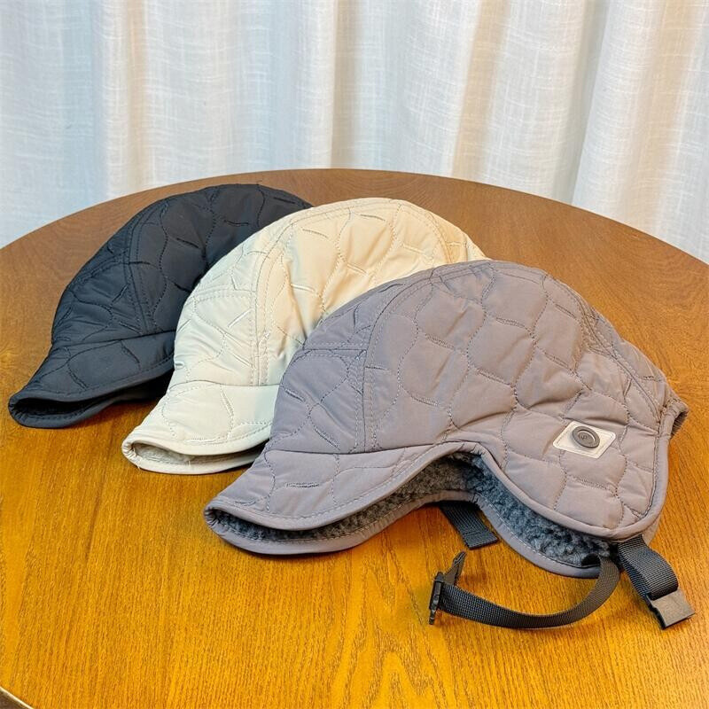 Pánske a dámske zimné vetruodolné zahustené plus fleecové jahňacie vlnené teplé chrániče sluchu čiapka vonkajšia lyžiarska cyklistická čiapka