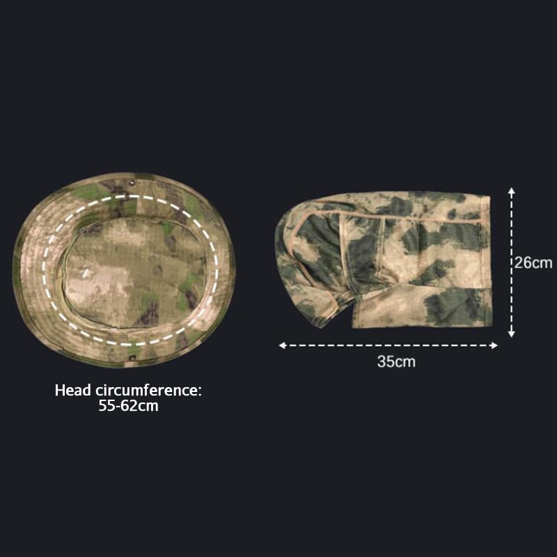 Taktická maskáčová čiapka, sada na ochranu pred slnkom, outdoorová športová turistika, rybolov, ochrana pred UV žiarením, krk, tvár, boonie klobúk, nastaviteľná vedrová čiapka